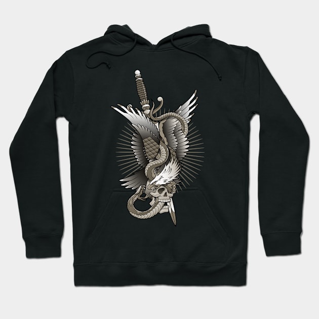 Eagle and Snake Hoodie by Sergey